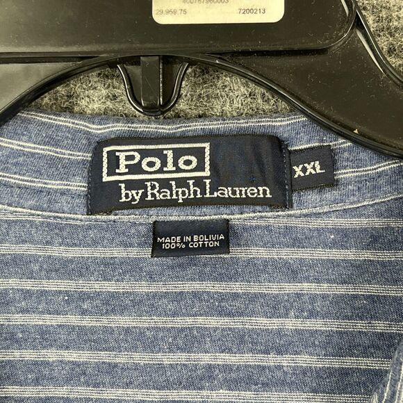 Ralph Lauren Polo Shirt Mens XXL Blue Preppy Clubhouse Vintage Single Stitch‎ - Picture 7 of 11